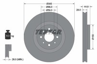 2X Textar Bremsscheibe Pro 92228503 FüR Alfa Mito Multiair 955AXN1B Tjet Turbo