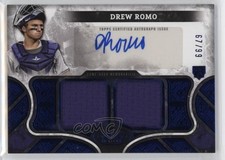2025 Topps Tier One Relics Blue Dual 67/99 Drew Romo #AT1R-DR Auto sg4