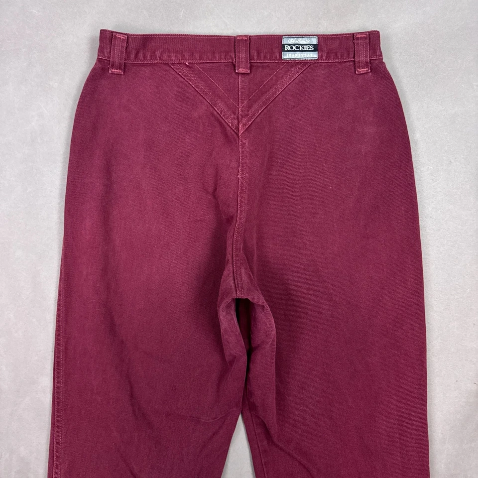 Vintage Rockies Jeans Womens 33 Burgundy Bareback Rocky Mountain Pants Western - Image 4 of 4