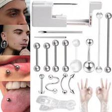 8Pcs/Set Body Piercing Kit For Belly Button/Lip/Tongue/Ear/Nose/Eyebrow/Nipple