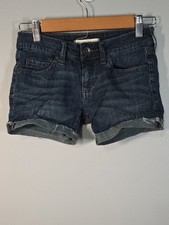 Bullhead Black Shorts Womens Size 0 Blue Denim Jean Cuffed