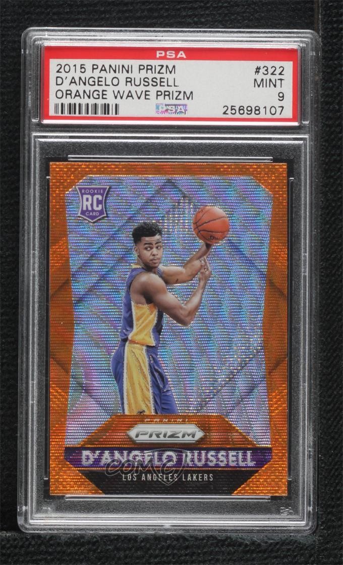 2015-16 Panini Prizm Rookies Orange Wave D'Angelo Russell #322 PSA 9 MINT 11jf