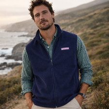 Vineyard Vines Harbor Fleece Vest 3XT Navy Big Tall Preppy Layer Golf