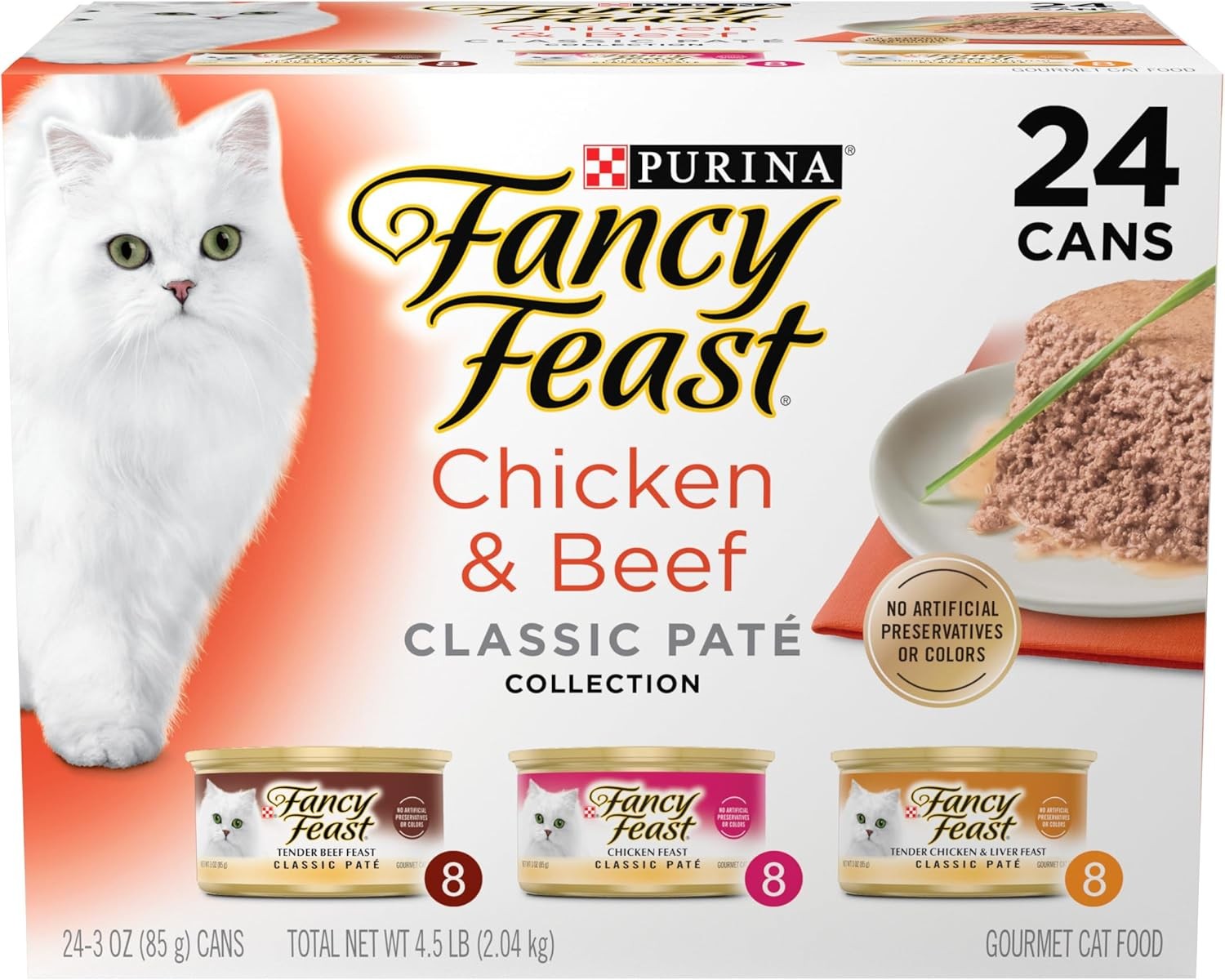 Purina Fancy Feast Chicken and Beef Classic Pate 3 Ounce (Pack of 24), Other 