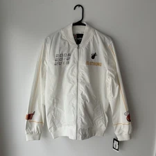 Miami Heat JH Design White Mixtape Full-Zip Bomber Jacket (128769) - Sz: M