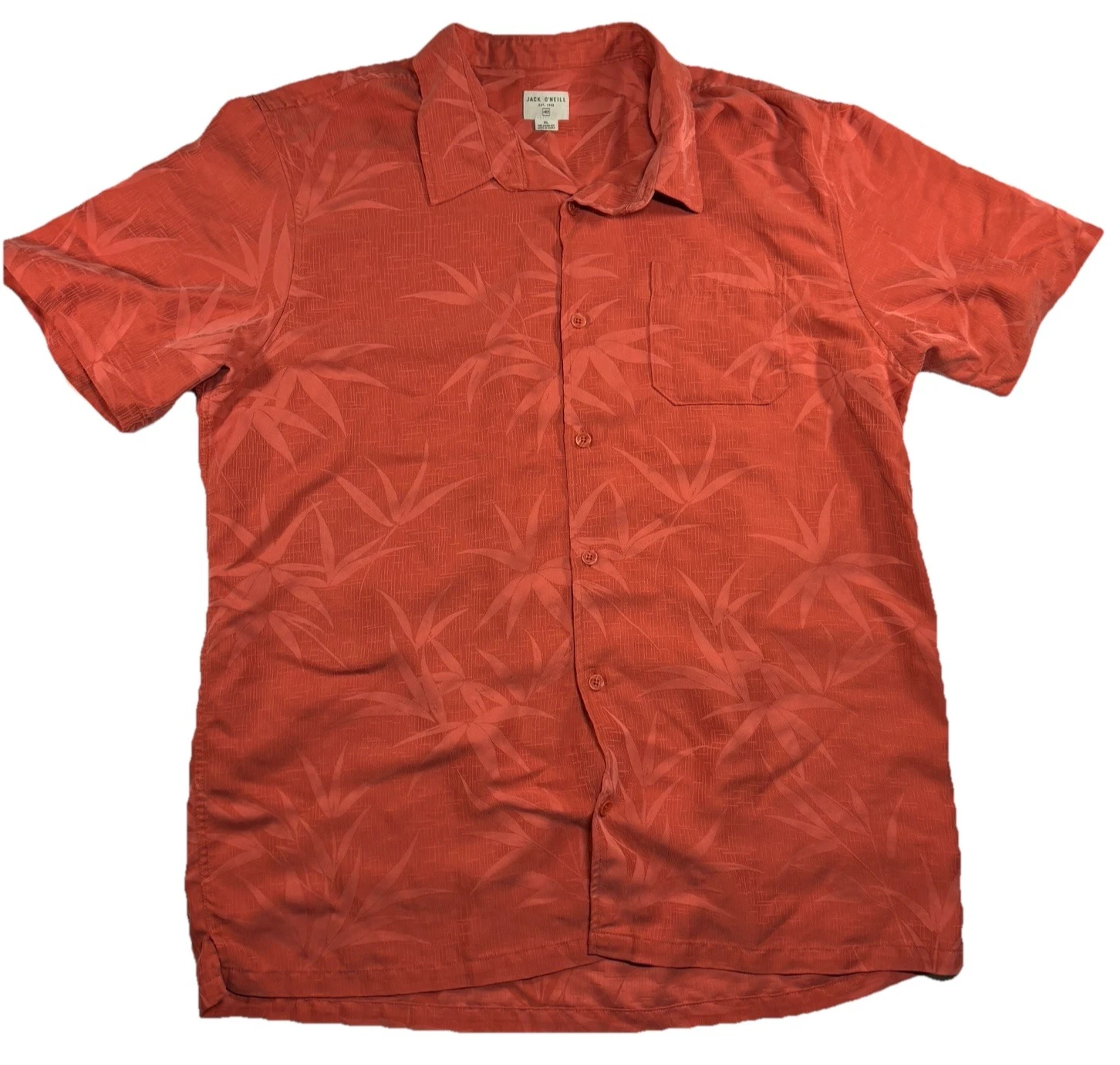 Jack O'Neill Hawaiian Shirt Orange Floral Camp Button Up Relaxed Fit Mens XL
Opens in a new window o