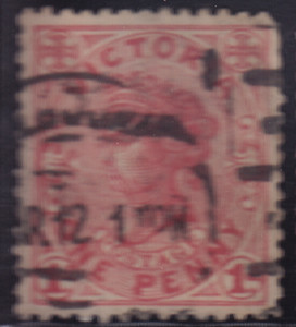Australia Victoria #194 One Penny used stamp with cancel