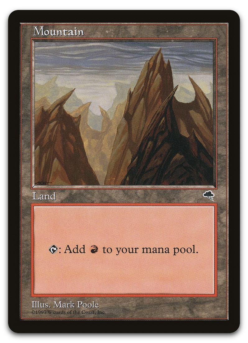 Mountain (Vertical) #343 (LP) Tempest TMP Magic MTG