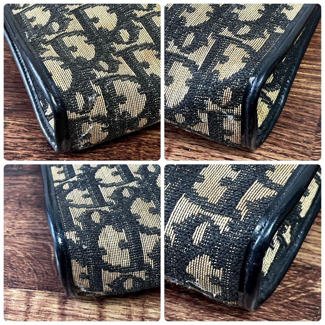 Christian Dior Shoulder Bag Canvas Leather Dark Navy Beige Trotter Authentic thumbnail 16