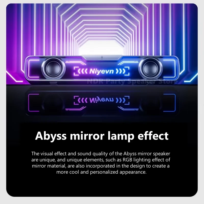 Mini Soundbar PC Altoparlanti USB Bluetooth 5.3 RGB Subwoofer Gaming Home - Immagine 4 di 4