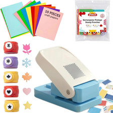 Stamp Punch Set with 5 Shapes for Paper Crafting and Scrapbooking