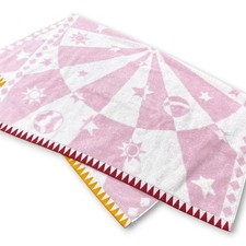 HERMES Bath Towel Circus Pink Cotton New in Box Baby Shower Gift used Rare item