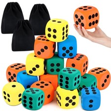 18 Pcs 3.15'' Large EVA Foam Dice Assorted Colors Soft Dot Dice Foam Yard Cub...