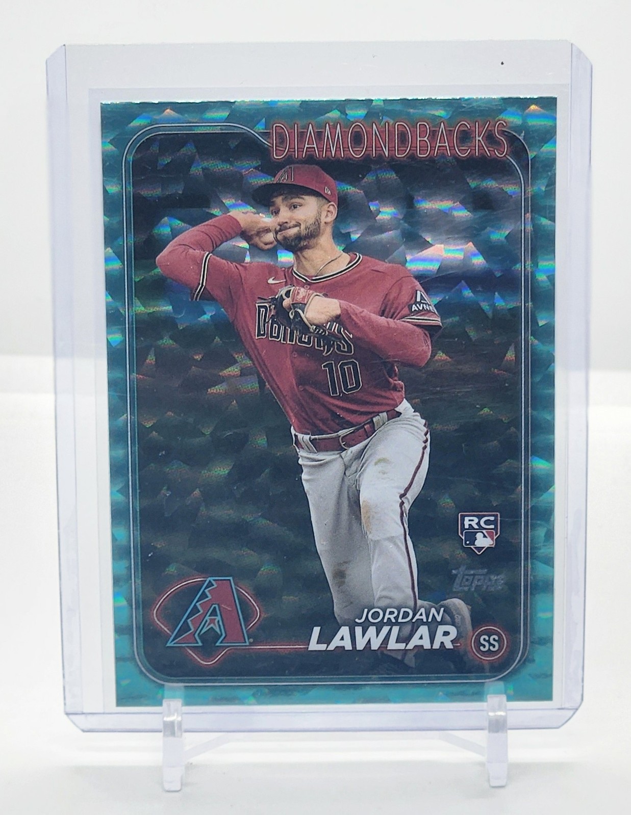 2024 Topps #451 Jordan Lawlar Aqua Crackle Foil #/399