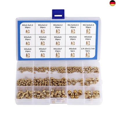 Threaded Insert Set of 300 Insertion Nuts PP Box with Tag M2 M2.5 M3 M4 M5 M6