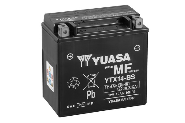 Batterie Yuasa YTX14 / YTX14-BS AGM 12V 12Ah Motorradbatterie Wartungsfrei-image