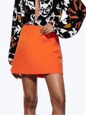 Zara Orange A-line Mini Skirt Casual size L