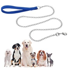Heavy Duty Chain Dog Leash Dog Leash with Handle 6ft x 2mm Blue