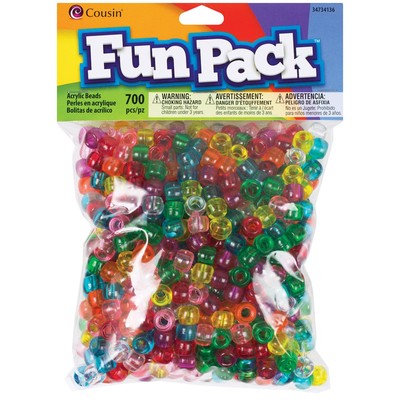 3er Pack Cousin Fun Pack Acryl Pony Perlen 700/Pkg - Transparent Regenbogen CCMIX-3413