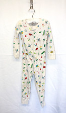 Hanna Andersson Organic Pajamas Zip Romper No Feet Size 90 3T US 3 Caterpillar