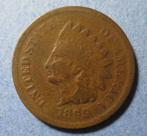 1869 Indian Cent – ANACS GOOD Details !