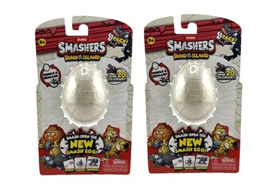 Zuru Smashers Dino Island Smash Egg Collectible Dinosaur Toys - 2 Pack