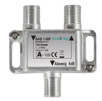 AXING 1fach Abzweiger 6dB BAB 1-06P 5-1218MHz brummentkoppelt Kl.A+ Vodafone