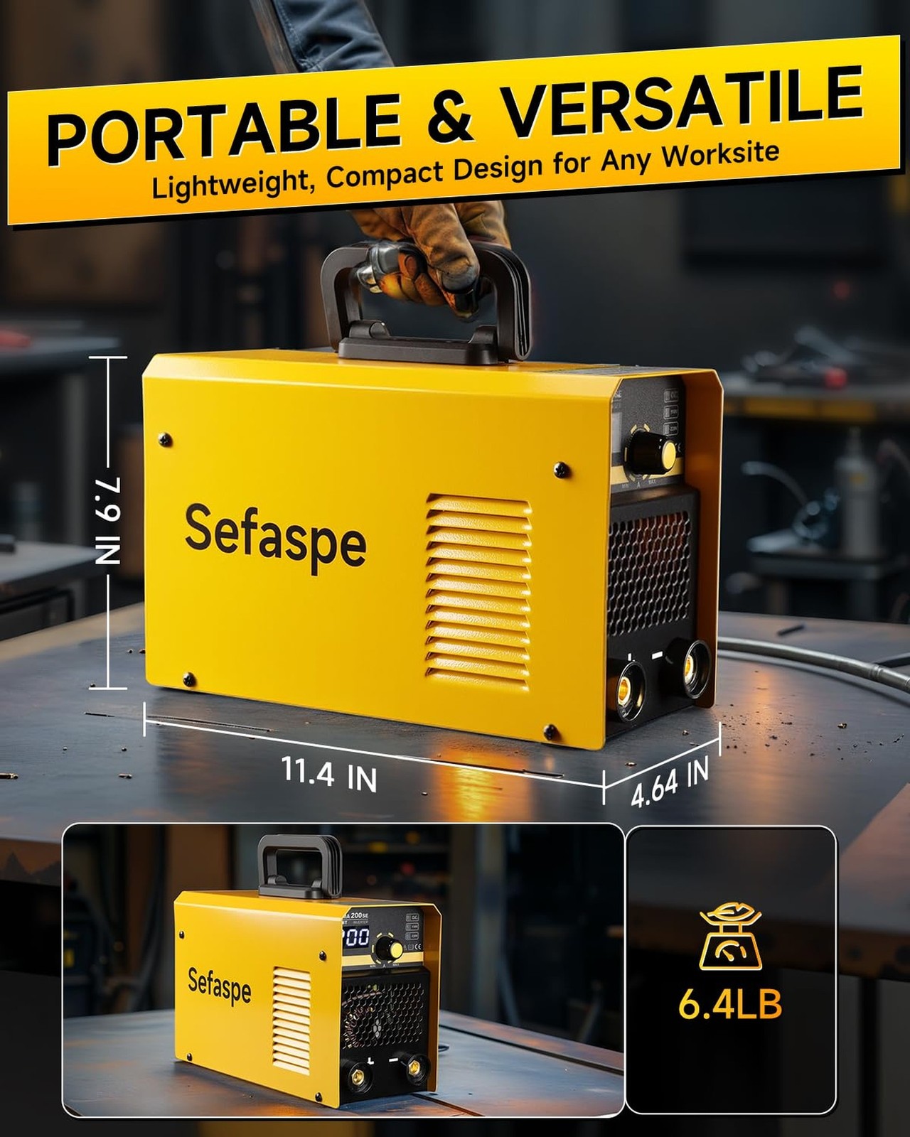 Stick Welder 200Amp with Display Digital Inverter IGBT portable Welding Machi...