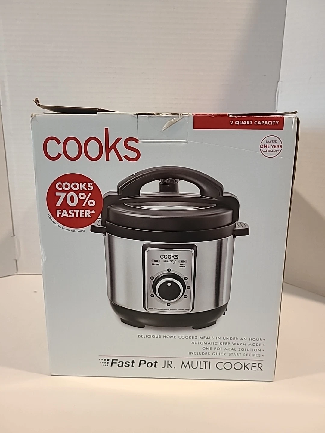 Cooks 2 QT Fast Pot Jr Multi Cooker Pressure Cooker Model 12861B2 Open Box