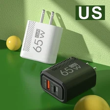 65W USB Type-C GaN Phone Charger For Iphone For Samsung Huawei PD Fast Charging