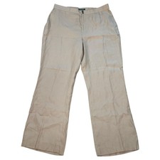 NWT Lauren Ralph Lauren 100 Linen Trousers 16W Tan Khaki Beige Pant Euro Summer
