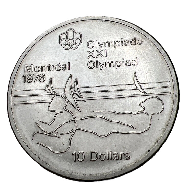 1975 Canada Olympiade XXI $10 Silver Sailing Coin KM# 104