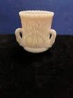 Vintage Westmoreland White Milk Glass Toothpick Holder Swans Among Cattails