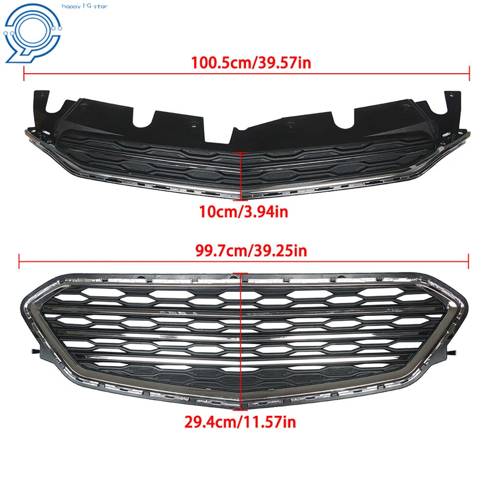 For 2016-2017 Chevy Equinox Front Bumper Cover Primed & Upper Lower Grille Foto 3 de 4