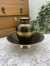 Vase et Coupe en Laiton sur