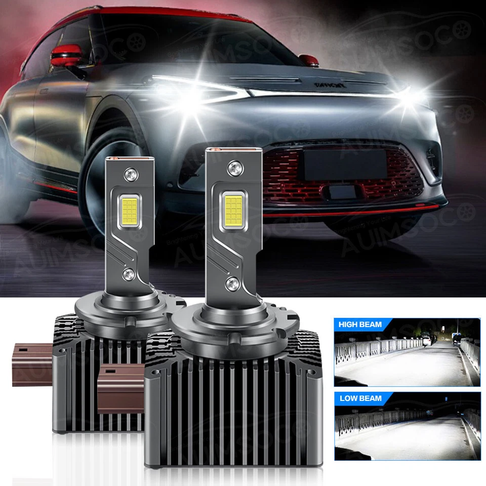 LED Lights Bulbs D1R/D1S/D1C For BMW 545i 2006 6000K Super White Bright Kit 2x - Image 4 of 4