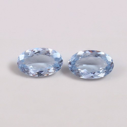 12.35 Karat AAA Natürlich Makellos Brasilianischer Aquamarin Lose Oval Cut Paar - Bild 2 von 6