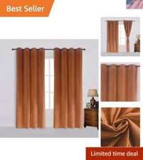 Classic 52x63" Velvet Blackout Drapes - Stylish Grommet Panels, Machine Washable