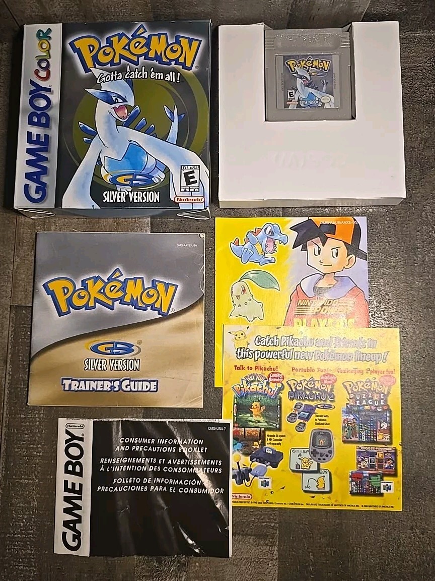 Pokemon Silver Nintendo Gameboy Color GBC Complete In Box Pokemon Silver Nintendo Gameboy Color GBC Complete In Box