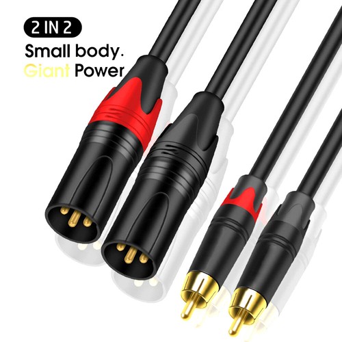 XLR to RCA audio cable, dual Canon head to dual Lotus dual parallel cable - Picture 2 of 10