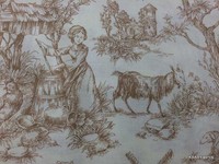 Village Toile Goat Rooster Brown Cream 100% Cotton Fabric Bty Half Yard W10/15 Village Toile Goat Rooster Brown Cream 100% Cotton Fabric Bty Half Yard W10/15