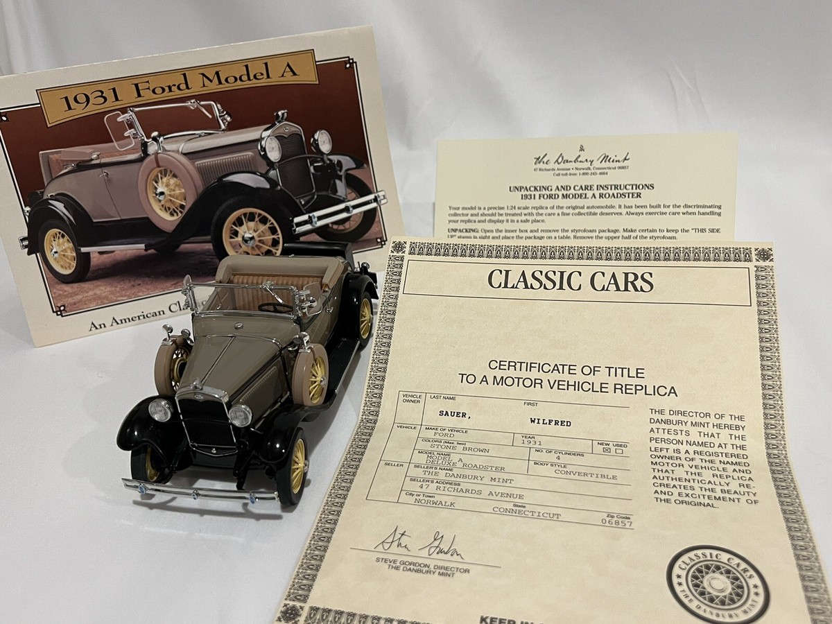 Danbury Mint 1931 Ford Model A Roadster 1:24 *ALL PAPERS* | eBay