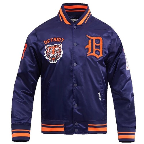 Detroit Tigers MLB Men's Majestic Zip Up Jacket Navy & Orange