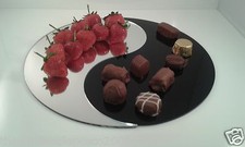 Buffet Display Stand Ying Yang Acrylic Perspex food Presenter two piece set