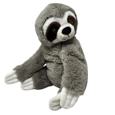 Wild Republic Ecokins Sloth Plush Stuffed Animal 12 Inch Embroidered Eyes