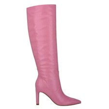 SEXY Nine West MAXIM Pointy Toe Knee Stiletto PINK Croco Boots 12M LAST PAIR