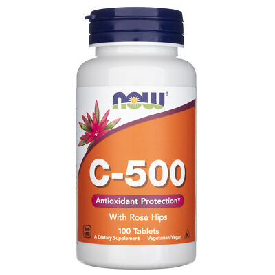 Now Foods Vitamin C-500 with rosehip 100 Tabletten