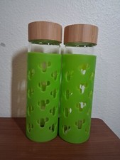 NWT Cactus Water Bottle Bundle Rustic Western Y2K Silicone Glass 2 Pack Green