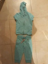lotto 775b vestito abito bimba bambina 5/6 anni tuta estiva celeste leggins