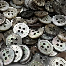 Smoke-Rainbow MOP/Mother Of Pearl Japanese Shirting Button 11mm 7/16" 4hole